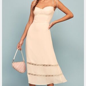 Reformation Midi Ivory Dress